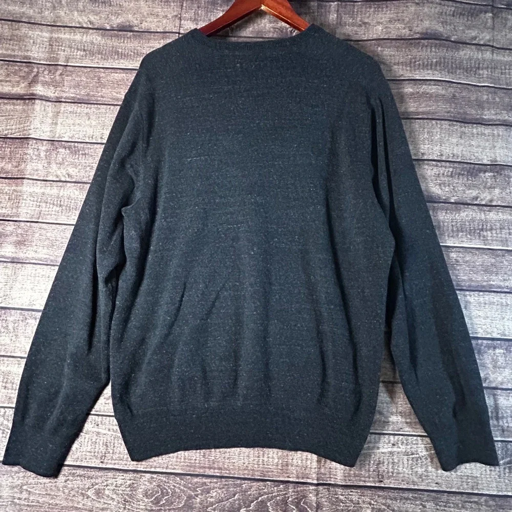 Polo Ralph Lauren Mens XL Charcoal Gray Marl 100% Cotton Crewneck Sweater Pony